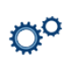 Icon gears blue