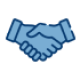 icon handshaking blue